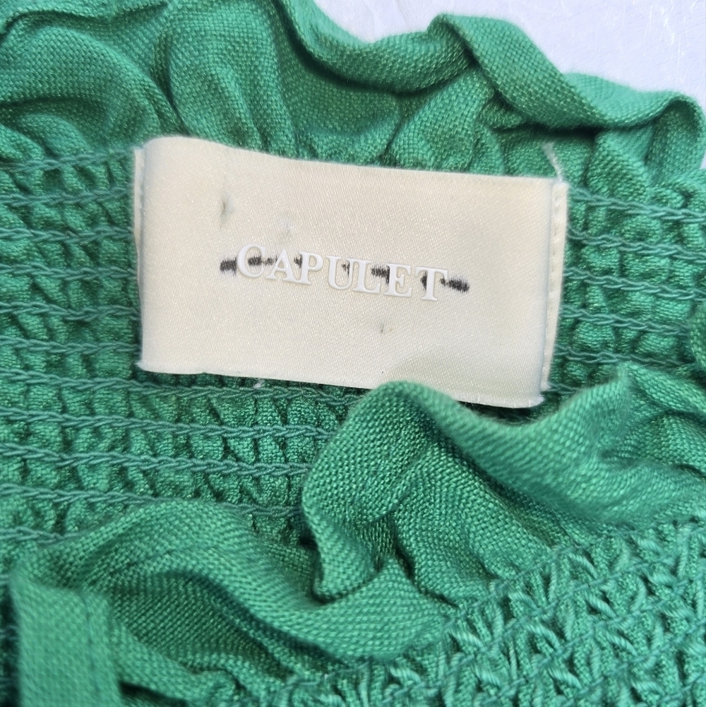 Capulet Smocked Square Neck Midi Dress S - Picture 6 of 8